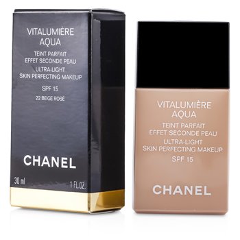 Chanel Rozjasňující hydratační make up Vitalumiere Aqua Ultra Light Skin Perfecting Make Up SFP 15 - č. 22 Beige Rose