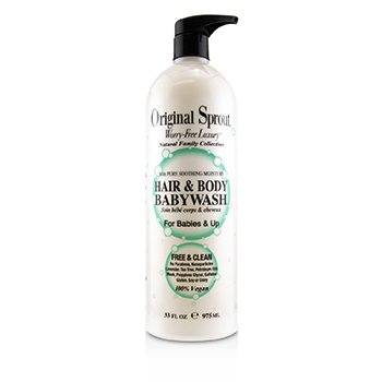 Original Sprout Dětské mycí mýdlo na vlasy a tělo Natural Family Collection s čistou zklidňující hydratací (pro miminka a dospělé)