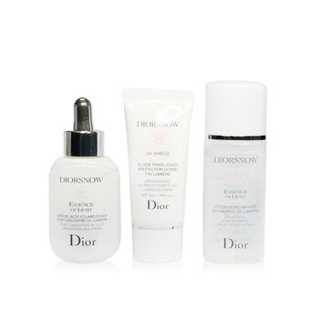 Diorsnow Brightening Collection: Milk Serum + Micro-Infused Lotion + UV Protection Fluid SPF50 + Pouch (Box Slightly Damaged)