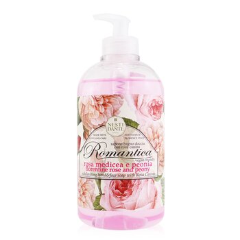 Romantica povzbuzující mýdlo na ruce a obličej s Rosa Canina - florentská růže a pivoňka