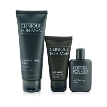Great Skin For Men Normal To Dry Skins 3-Pieces Set : Face Wash 50ml + Exfoliating Tonic 30ml + Moisturizing Lotion 100ml