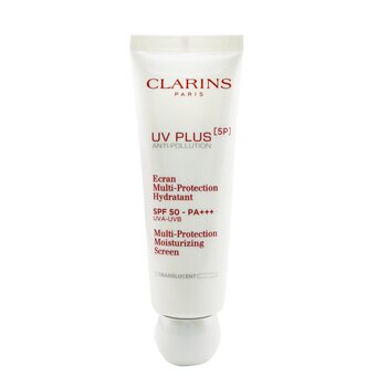 Clarins UV Plus [5P] Anti-Pollution Multi-Protection hydratační obrazovka SPF 50 – průsvitná