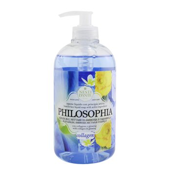 Philosophia tekuté mýdlo na ruce a obličej s kolagenem a ženšenem - modrá azalka, nektar ambrózie a hvězdice