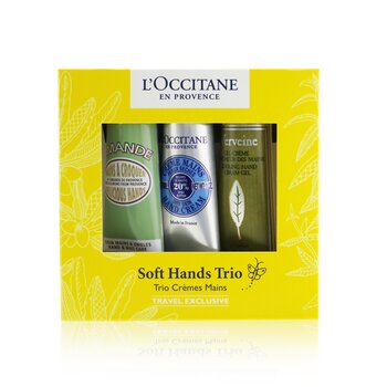 LOccitane Soft Hands Trio: Almond Delicious Hands 30ml + Shea Butter Hand Cream 30ml + Verbena Cooling Hand Cream Gel 30ml