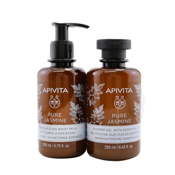 Apivita Sada Relaxing Treats Euphoria & Softness: Sprchový gel Pure Jasmine 250 ml + Hydratační tělové mléko Pure Jasmine 200 ml