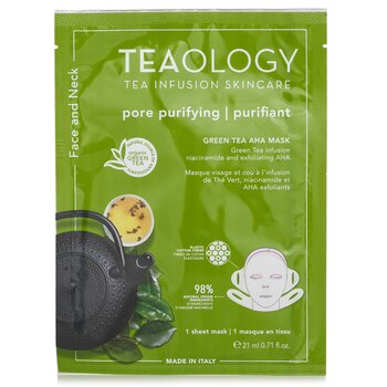 Teaology AHA maska na obličej a krk ze zeleného čaje