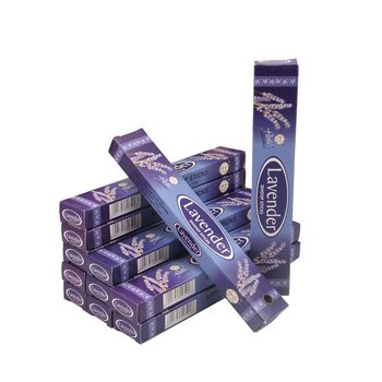 flétna Wardrobe Fragrance- Lavender Long Dhoop Sticks- 12 Boxes Set