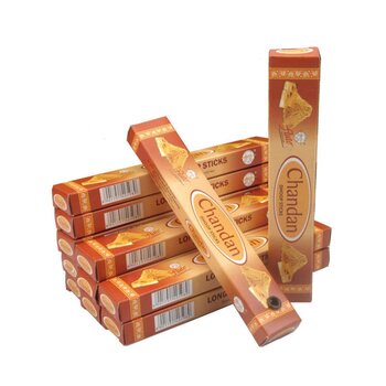 flétna Wardrobe Fragrance- Chandan Long Dhoop Sticks- 12 Boxes Set