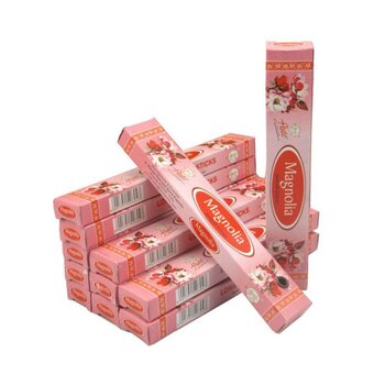flétna Wardrobe Fragrance - Magnolia Long Dhoop Sticks - 12 Boxes Set