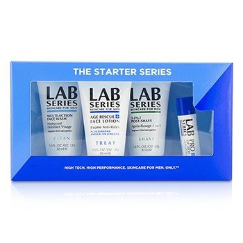Lab Series startovní série: Multi-Action obličejový čistící přípravek 30ml + mléko na obličej 30ml + po holení 30ml + balzám na rty 4.3g