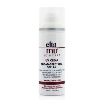 EltaMD UV Clear Facial Sunscreen SPF 46 – pro typy pleti se sklonem k akné, růžovce a hyperpigmentaci