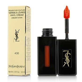 Yves Saint Laurent Rouge Pur Couture Vernis A Levres Vinyl Cream krémová rtěnka - # 406 Orange Electro