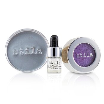 Stila Magnificent Metals Foil Finish Eye Shadow With Mini Stay All Day Liquid Eye Primer - # Metallic Violet