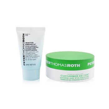 Peter Thomas Roth Drench & De-Tox 2-Piece Kit: Hydrating Moisturizer 20ml + Cucumber Eye Patches 15pairs