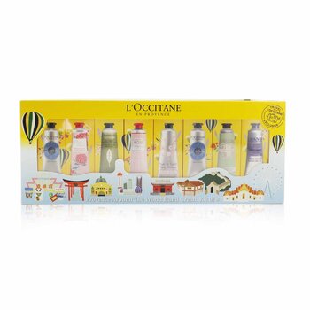 LOccitane Provence Around The World Hand Cream Kit Of 8: (2xShea Butter + 1x Rose, Cherry Blossom, Lavender, Peony, Almond, Verbena) 30ml