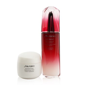 Shiseido Defend & Regenerate Power hydratační sada: Ultimune Power Infusing Concentrate N 100 ml + Essential Energy Moisturizing Cream 50 ml