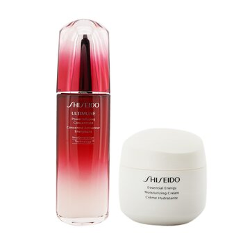 Shiseido Defend & Regenerate Power Moisturizing Set: Ultimune Power Infusing Concentrate N 100ml + Essential Energy Moisturizing Cream 50 ml (Box Slightly Damaged)