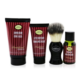 The 4 Elements Of The Perfect Shave 4-Pieces Kit - Sandalwood: Pre-Shave Oil 30ml + Shaving Cream 45ml + After-Shave Balm 30ml + Shaving Brush