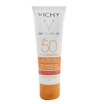 Vichy Capital Soleil Anti-Ageing 3-v-1 denní antioxidační opalovací péče SPF 50 - proti vráskám, elasticita, zářivost