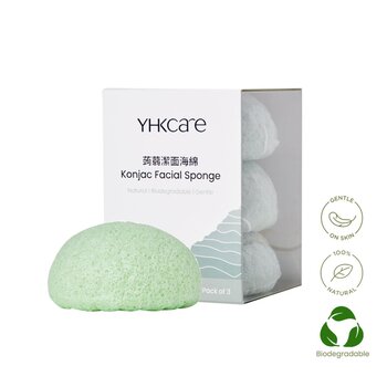 YHKCARE Konjac Sponge (French green clay) Trio pack