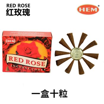 LEM Handmade India Incense  Cone- RED ROSE