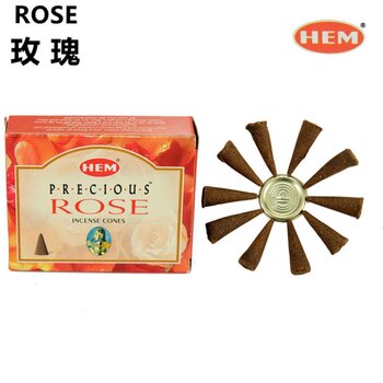 LEM Handmade India Incense Cone - PRECIOUS ROSE – 10 pieces