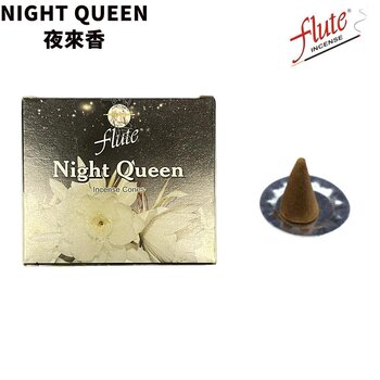flétna Natural Handmade India Incense Cone- Night Queen – 10 pieces