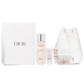 Christian Dior Capture Total Cell Bucket Pouch Mini Set: Intensive Essence Lotion 50ml+Le Serum 5ml+Eye Serum 3ml+Firming Wrinkle Creme 15ml