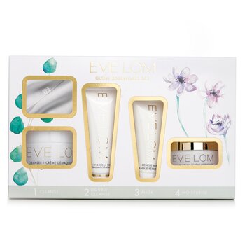 Eva Lomová Glow Essentials Discovery Set: Cleanser 20ml + Foaming Cream Cleanser 20ml + Rescue Mask 15ml + Moisture Cream 15ml