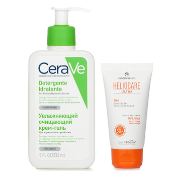 Heliocare od Cantabria Labs Heliocare by Cantabria Labs Heliocare Ultra 90 Gel SPF50 50ml X CeraVe Hydrating Cleanser For Normal to Dry Skin (With Pump) 236ml